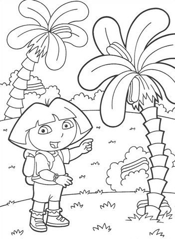 Dora a aventureira na selva para imprimir e colorir