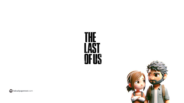 The Last of Us 3D Cute Ellie and Joel in Pixar Style HD Wallpaper