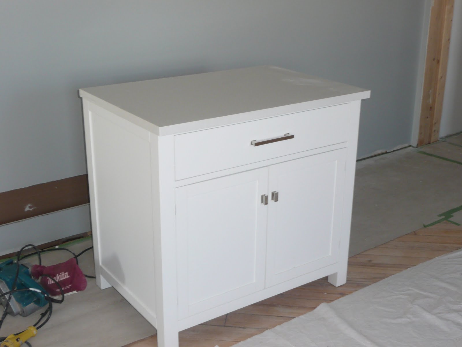 bathroom shower bases Our vanity arrived and we had the counter top installed. We used this 