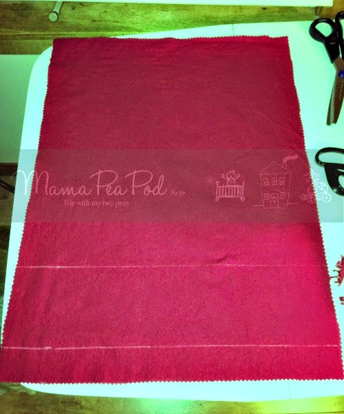 marking out fabric for sewing easy pillows for baby gifts