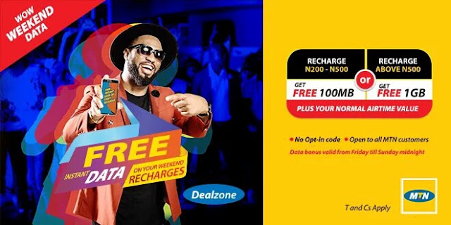 MTN Wow Weekend, Get Free 100MB and 1GB Data