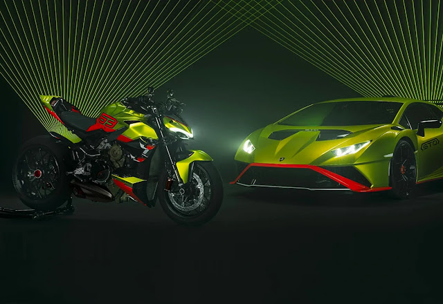 Ducati Streetfighter V4 e Lamborghini Huracán STO