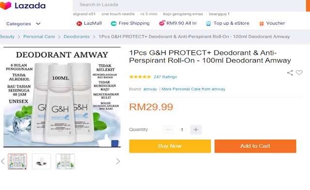 Amway G&H Deodorant - lazada