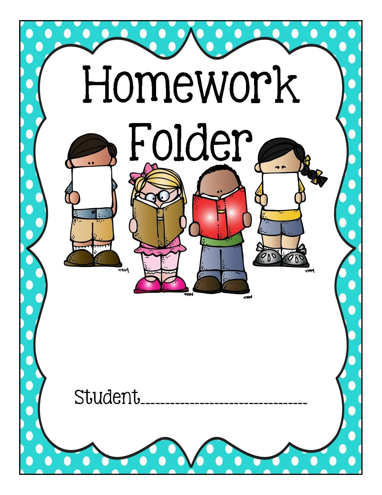 Homework folder cover sheet template first grade