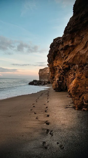 Beach, Sea, Rocks, Sand, Sky, Clouds