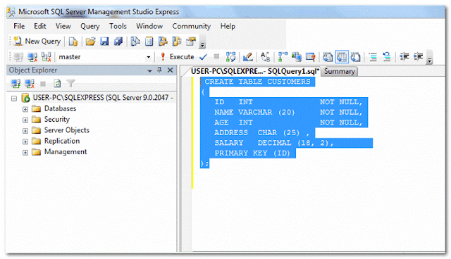 Microsoft SQL Server table