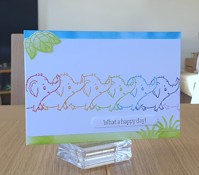 Elephant Parade stampin up masking technique card