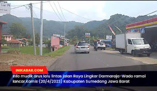 Arus Mudik Lebaran 2023 Info Lalin Jalan Raya Lingkar Darmaraja-Wado Sumedang