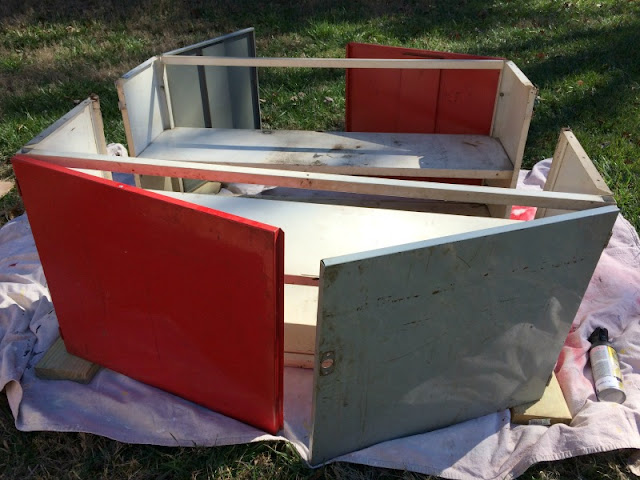 Do you have shelves or cabinets that are an eyesore? Make them look new again with some elbow grease and paint!