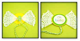 SRM Stickers Blog - DIY Baby Shower by Michelle- #baby #shower  #DIY #kit #glassine #bag #doily #twine #stickers