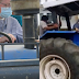 Monja fumiga calles de Chimbote con un tractor