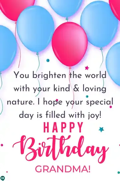 cute happy birthday grandma quotes images with balloons