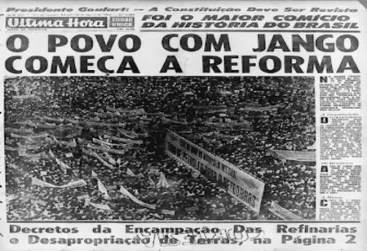 Primeira pÃ¡gina do Ultima Hora em 1964, O povo com Jango