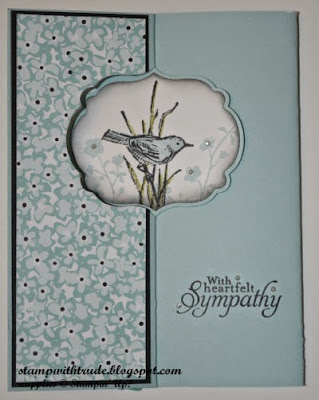 http://stampwithtrude.blogspot.com Stampin' Up! sympathy card by Trude Thoman Simply Sketched stamp set