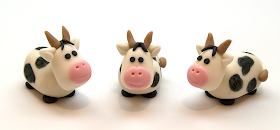 Cow fondant figurines