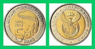 SA10 SOUTH AFRICA 5 RANDS BI-METAL COMMEMORATIVE COIN UNC 2019