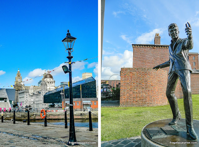 Estátua de Billy Fury no Waterfront de Liverpool