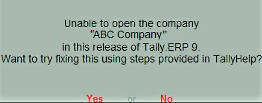 no companies on disk tally ERP 9