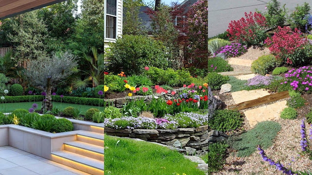 Διαμορφώσεις κήπων - εξωτερικών χώρων όταν το έδαφος παρουσιάζει υψομετρικές διαφορές
