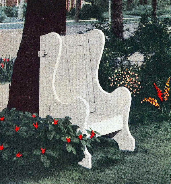 a 1928 garden chair, color tinted photograph