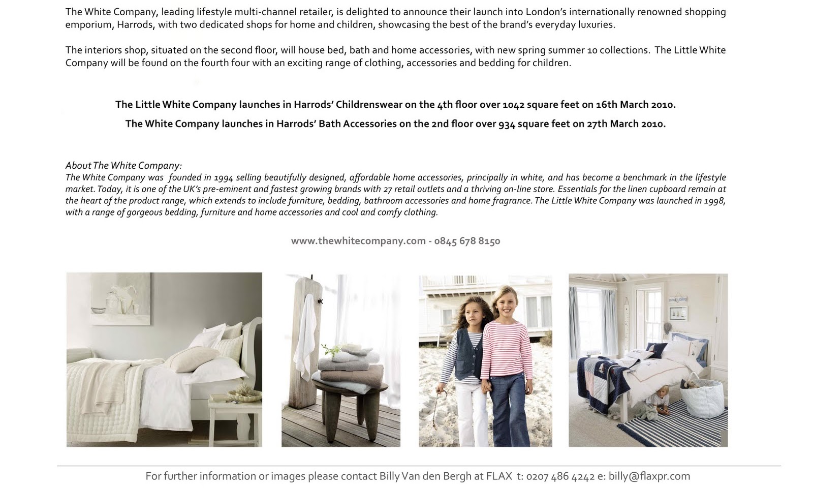 The White Company launches in Harrods