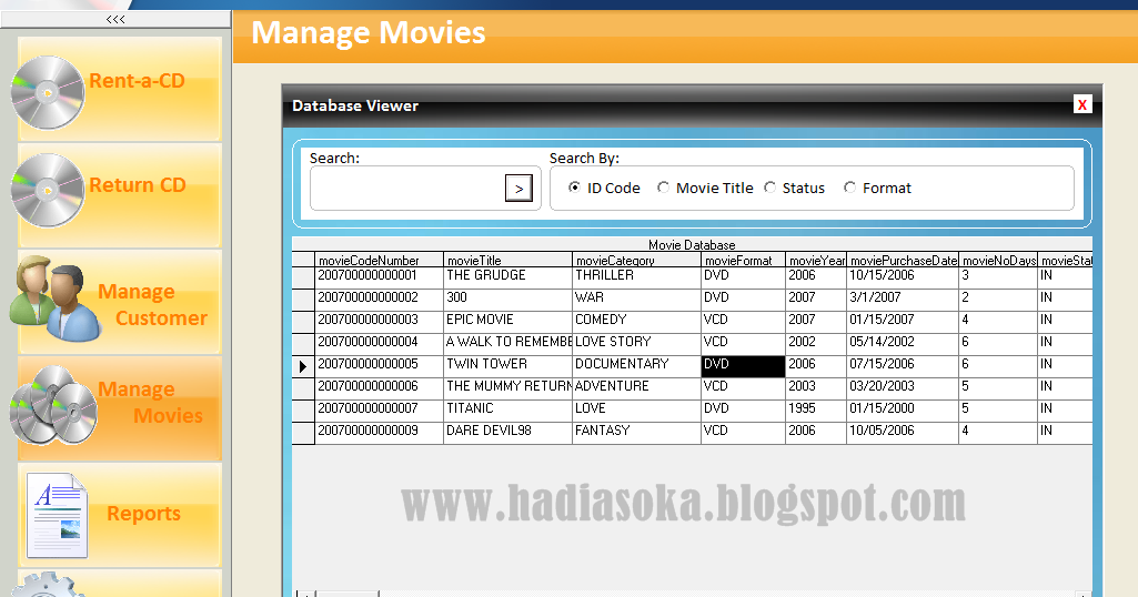 Download Source Code Aplikasi Rental DVD - Programing 