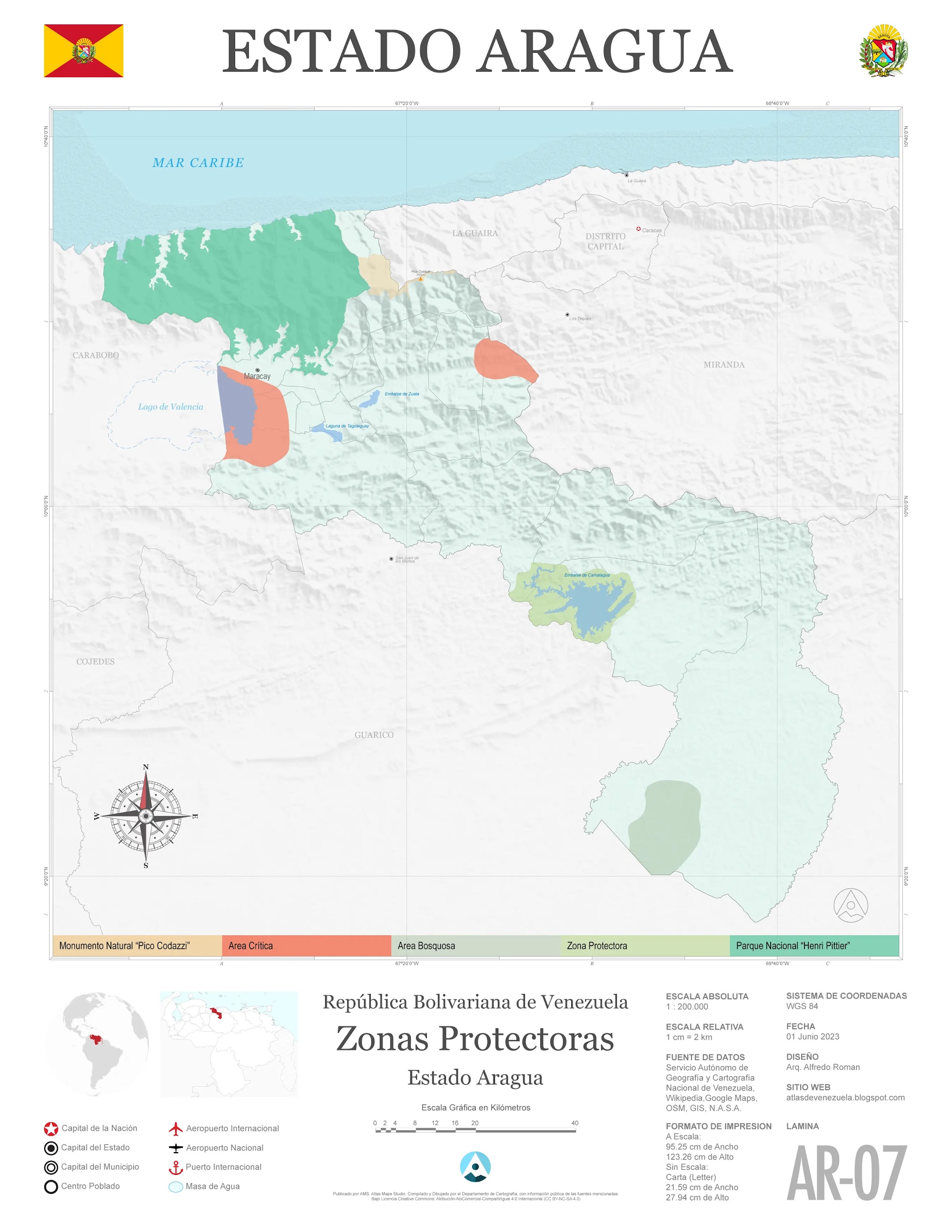 Mapa de Zonas Protectoras del Estado Aragua