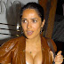 Salma Hayek in a Brown Leather Jacket.