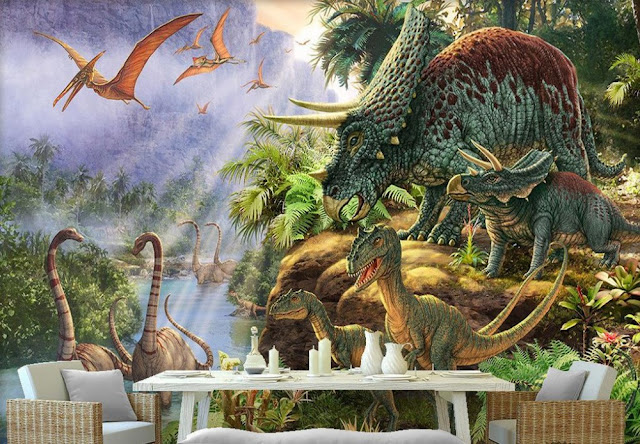 Dinosaur wall mural Photo Wallpaper Jurassic Dinosaur World 3D Wall Mural Wallpaper For Bedroom Walls