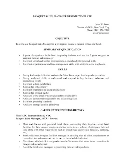 Banquet Sales Manager Resume Examples