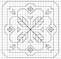 free blackwork flower motif pattern