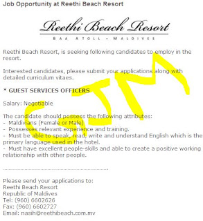 Maldives Resort Job Vacancies