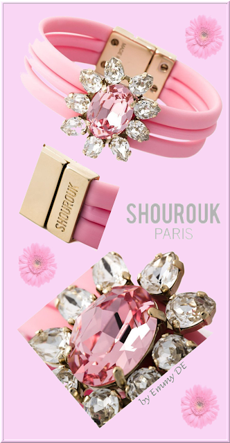 ♦Shourouk Paris tube drop rose bracelet #shourouk #jewelry #pink #brilliantluxury