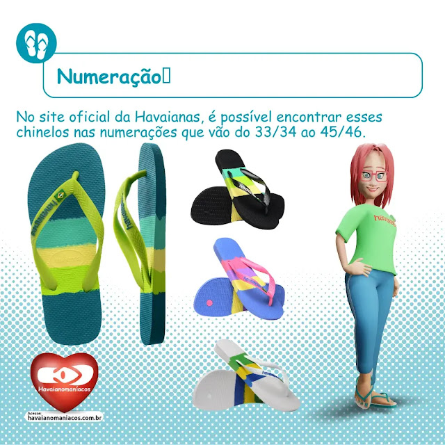 A Faixa de numeração do Chinelo Havaianas Brasil Tech