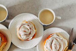 Overnight Eggnog Cinnamon Rolls with Rum Icing