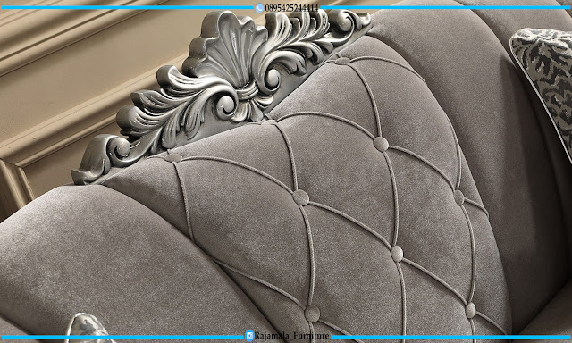 Sofa Tamu Mewah Terbaru Silver Luster Color Excellent RM-0870