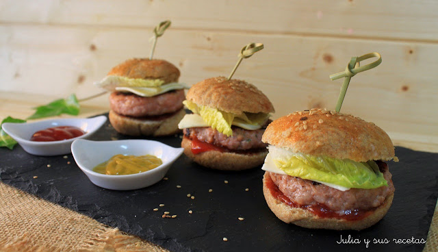 Mini hamburguesas de pan integral. Julia y sus recetas