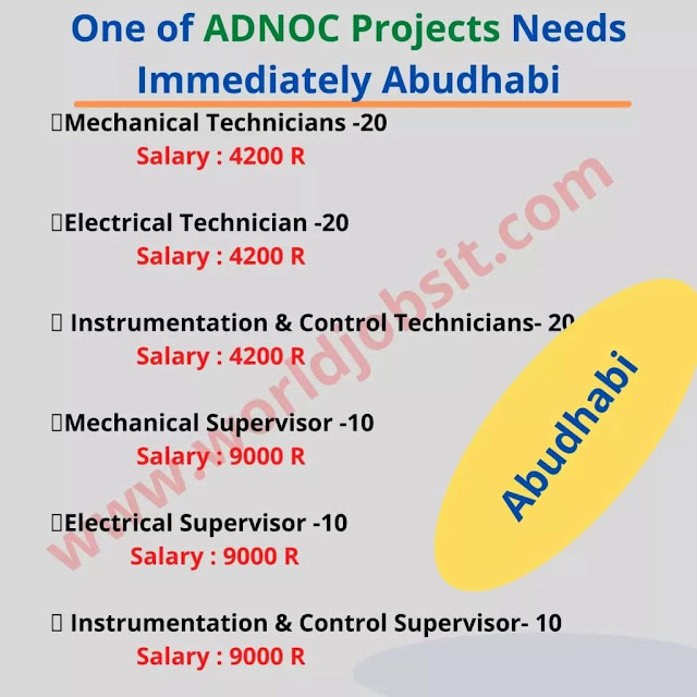 One of ADNOC Projects Needs Immediately Abu Dhabi