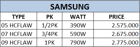 Daftar Harga Ac Samsung harga ac toko ac air conditioner LG changhong 