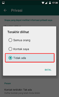 Cara menghilangkan status online di whatsapp sehingga menjadi offline Cara mudah menghilangkan status online di whatsapp agar terlihat offline