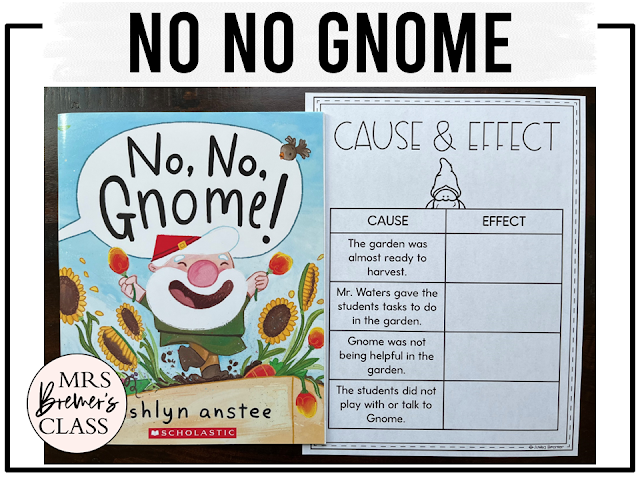 No No Gnome book activities unit with literacy printables, reading companion activities, and lesson ideas for Kindergarten and First Grade