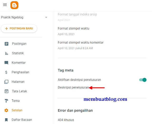 Cara Membuat Deskripsi Penelusuran Blog