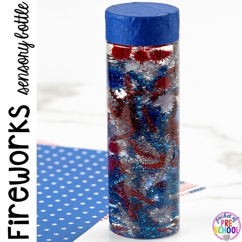 DIY fireworks sensory bottle