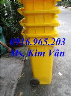 Thùng rác màu vàng bệnh viện 120 lít tại Gò Vấp