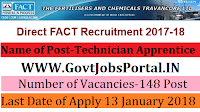 Fertilisers and Chemicals Travancore Limited Recruitment 2018 – 148 Technician Apprentice & Trade Apprentice