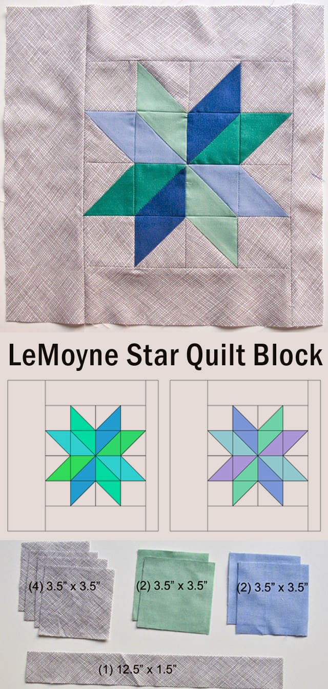 LeMoyne Star Quilt Block Pattern & Tutorial