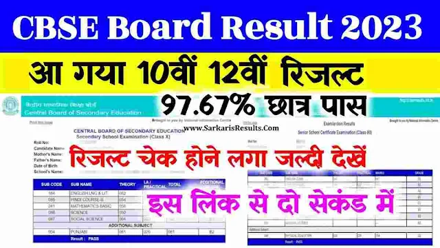 CBSE Board Results 2023 Class 10th, 12th