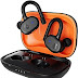 Skullcandy Push Active In-Ear Wireless Earbuds, 43 Hr Battery, Skull-iQ, Alexa Enabled, Microphone, Works with iPhone Android and Bluetooth Devices - True Black/Orange