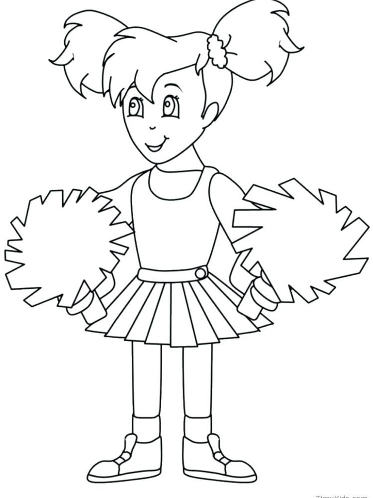 printable cute cheerleader coloring pages