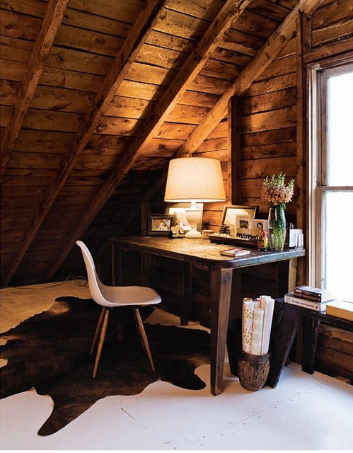 Sweet Attic Office Content in a Cottage